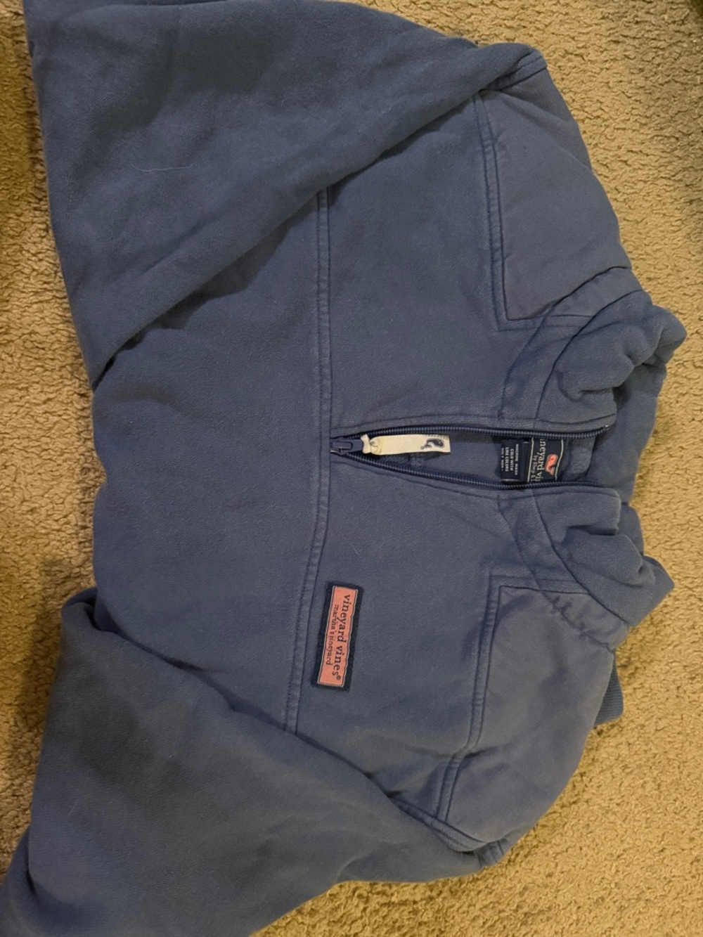 Vineyard Vines MENS Navy Quarter-Zip Hoodie Pullover